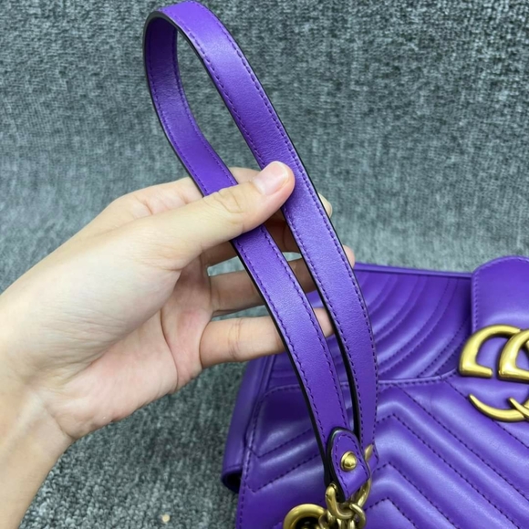 100% Authentic GUCCI GG Marmont Small Leather Shoulder Bag - Picture 10 of 16